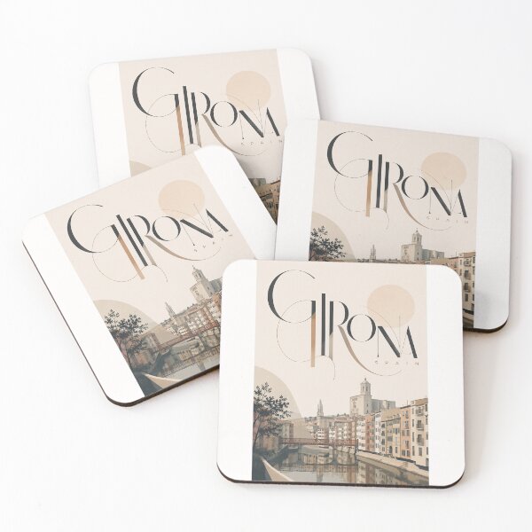 Item preview, Girona Spain Onyar River Old Town and Cathedral Skyline designed and sold by Places On Earth.