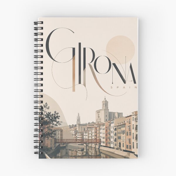 Item preview, Girona Spain Onyar River Old Town and Cathedral Skyline designed and sold by Places On Earth.