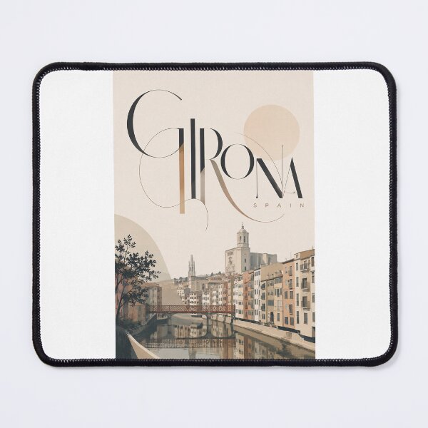 Item preview, Girona Spain Onyar River Old Town and Cathedral Skyline designed and sold by Places On Earth.