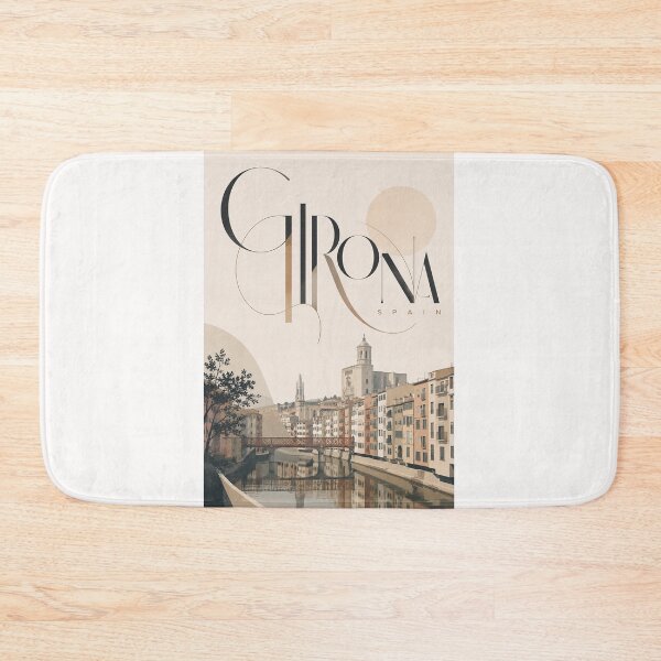 Item preview, Girona Spain Onyar River Old Town and Cathedral Skyline designed and sold by Places On Earth.