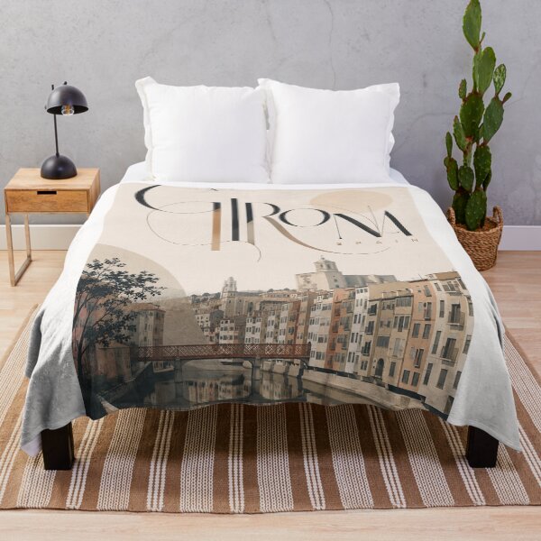 Item preview, Girona Spain Onyar River Old Town and Cathedral Skyline designed and sold by Places On Earth.