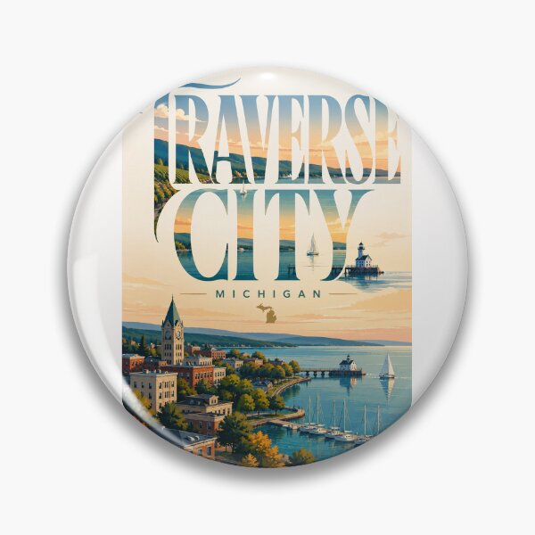 Item preview, Traverse City Michigan Grand Traverse Bay and Lighthouse Waterfront designed and sold by Places On Earth.