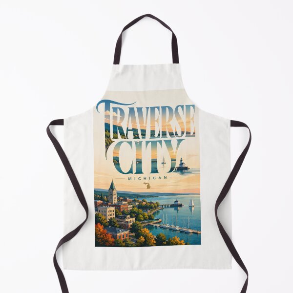 Item preview, Traverse City Michigan Grand Traverse Bay and Lighthouse Waterfront designed and sold by Places On Earth.