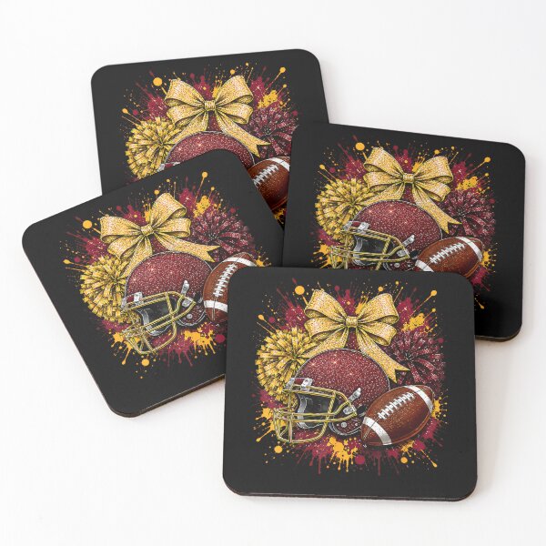 Item preview, Red and Yellow Football Cheer Game Day Coquette Bow Girly designed and sold by ArtByimamS.
