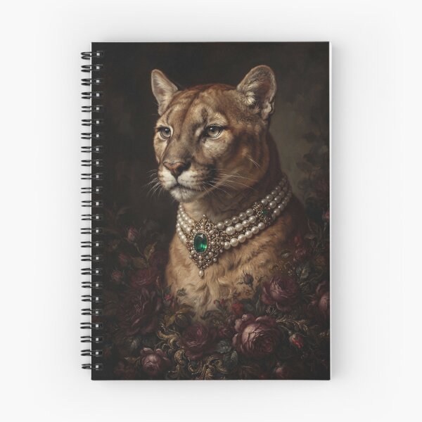 Item preview, Noble Cougar with Emerald Pearl Necklace designed and sold by Real Beast Art.