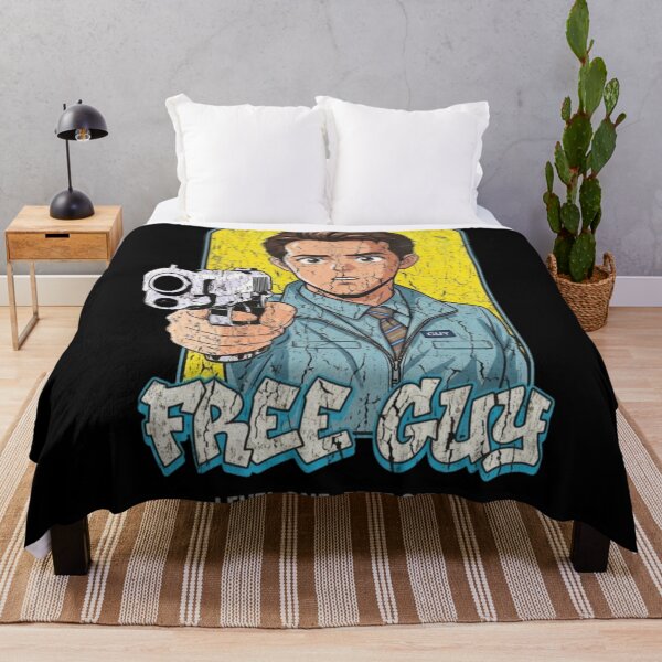 Item preview, Free Guy Blue Shirt Guy Retro 90s Anime Comic Style designed and sold by Thogan0416.