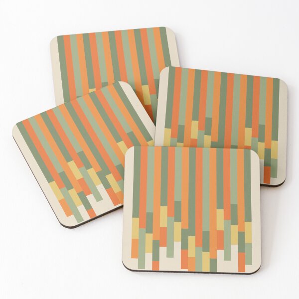 Item preview, Retro Geo Stripe Minimalist Abstract Pattern Mossy Sage Olive Green Orange Mustard designed and sold by kierkegaard.