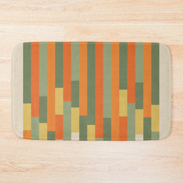 Item preview, Retro Geo Stripe Minimalist Abstract Pattern Mossy Sage Olive Green Orange Mustard designed and sold by kierkegaard.