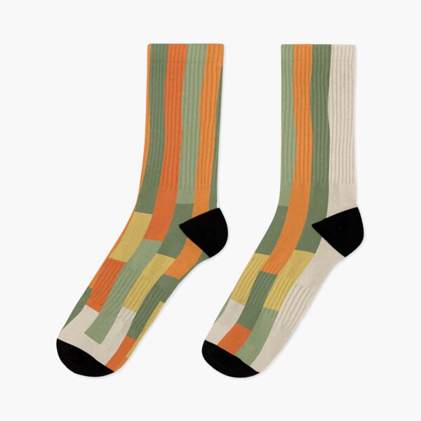 Item preview, Retro Geo Stripe Minimalist Abstract Pattern Mossy Sage Olive Green Orange Mustard designed and sold by kierkegaard.