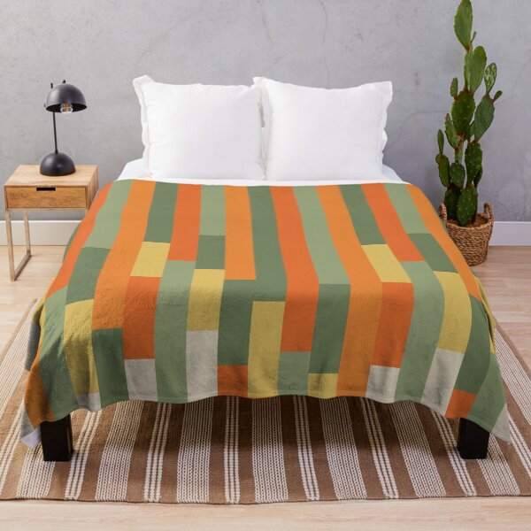 Item preview, Retro Geo Stripe Minimalist Abstract Pattern Mossy Sage Olive Green Orange Mustard designed and sold by kierkegaard.