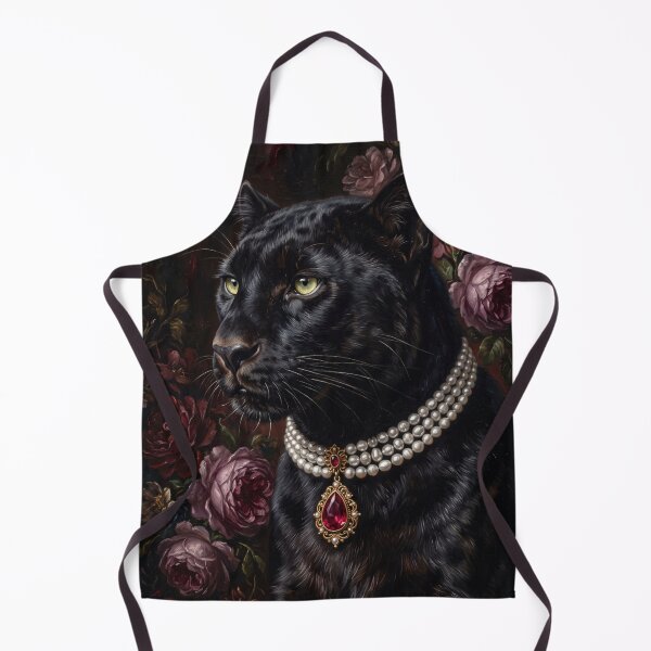 Item preview, Noble Black Panther with Ruby Pearl Choker designed and sold by Real Beast Art.