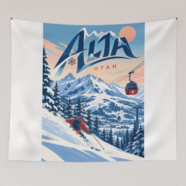 Item preview, Alta Utah Skiing Beneath Wasatch Peaks and Mountain Gondolas designed and sold by Places On Earth.