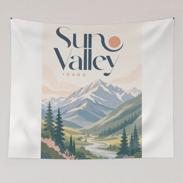 Item preview, Sun Valley Idaho Mountain Valley Beneath Snow Covered Peaks designed and sold by Places On Earth.