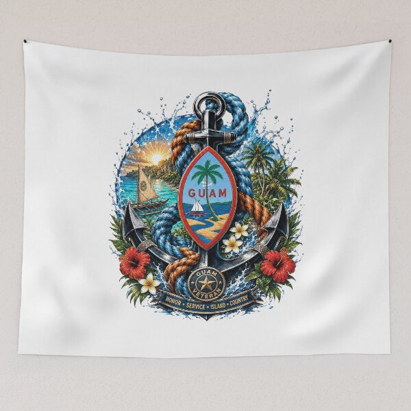 Item preview, Guåhan Veteran Anchor: Honor, Service & Island Strength designed and sold by BlissBlvdShop.