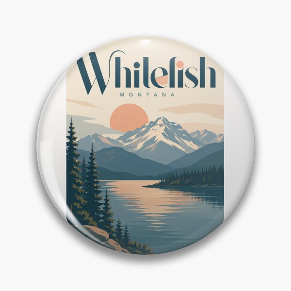 Item preview, Whitefish Montana Mountain Lake Beneath Northern Rocky Peaks designed and sold by Places On Earth.