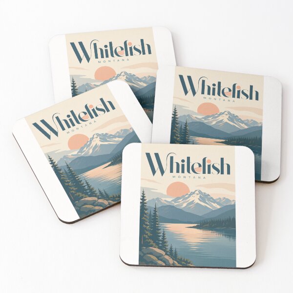 Item preview, Whitefish Montana Mountain Lake Beneath Northern Rocky Peaks designed and sold by Places On Earth.