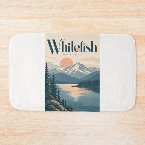 Item preview, Whitefish Montana Mountain Lake Beneath Northern Rocky Peaks designed and sold by Places On Earth.