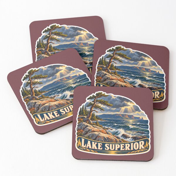 Item preview, Lake Superior Vintage Canadian Wilderness Great Lakes Prints designed and sold by PinUpPizzazz.