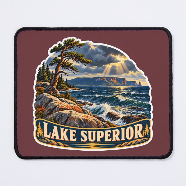 Item preview, Lake Superior Vintage Canadian Wilderness Great Lakes Prints designed and sold by PinUpPizzazz.