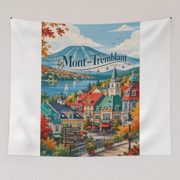 Item preview, Mont Tremblant Quebec Village Beside Laurentian Mountains and Lake designed and sold by Places On Earth.