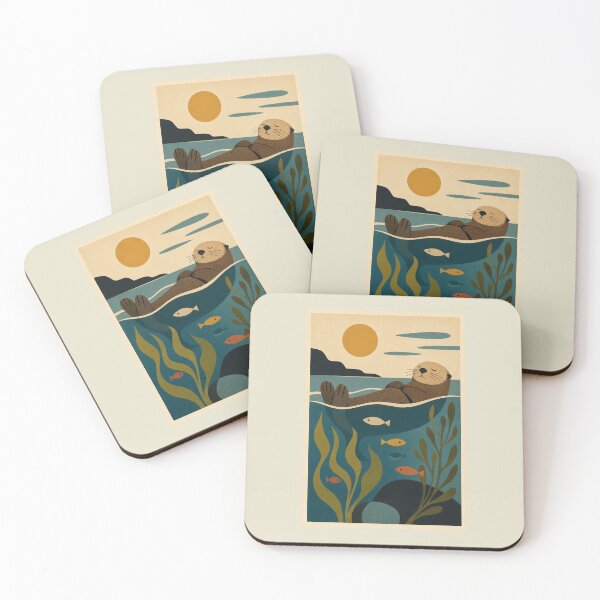 Item preview, Retro Sea Otter Ocean Scene designed and sold by LuvePress.