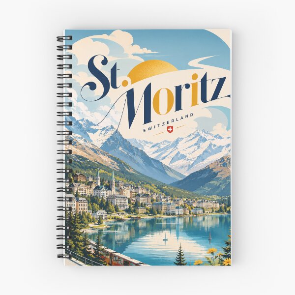 Item preview, St Moritz Switzerland Engadin Valley Alpine Lake and Railway designed and sold by Places On Earth.