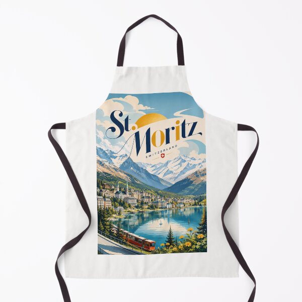 Item preview, St Moritz Switzerland Engadin Valley Alpine Lake and Railway designed and sold by Places On Earth.