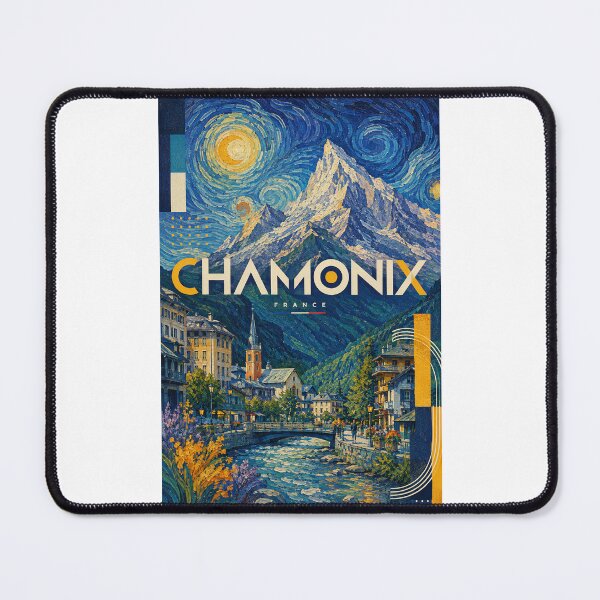 Item preview, Chamonix France Mont Blanc Alpine Town Beneath Starry Mountain Sky designed and sold by Places On Earth.