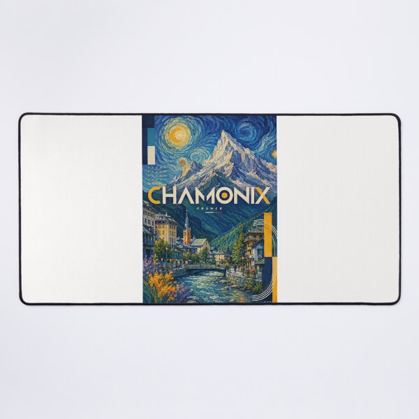 Item preview, Chamonix France Mont Blanc Alpine Town Beneath Starry Mountain Sky designed and sold by Places On Earth.