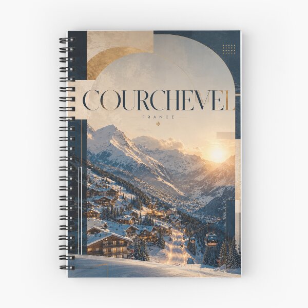 Item preview, Courchevel France Snowy Three Valleys Ski Village at Alpine Sunset designed and sold by Places On Earth.