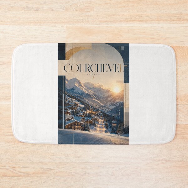 Item preview, Courchevel France Snowy Three Valleys Ski Village at Alpine Sunset designed and sold by Places On Earth.