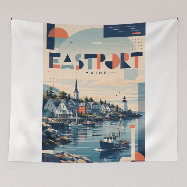 Item preview, Eastport Maine Coastal Harbor Lighthouse and New England Waterfront designed and sold by Places On Earth.