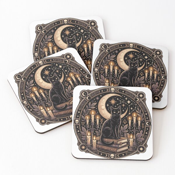 Item preview, Mystical Black Cat & Books - Witchy Dark Academia designed and sold by larbimalki.