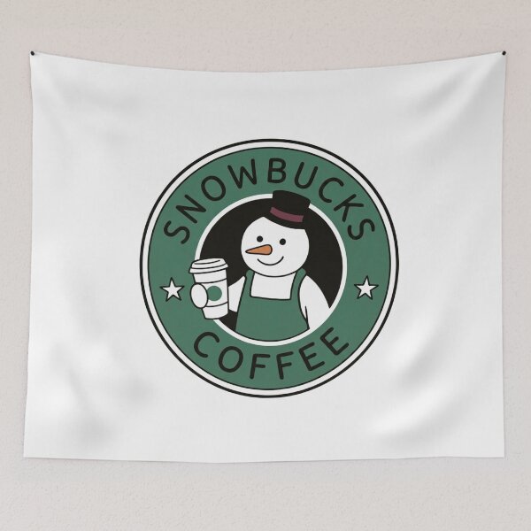 Item preview, Snowman drinking coffee — “Snowbucks Coffee” logo designed and sold by wingoo22.