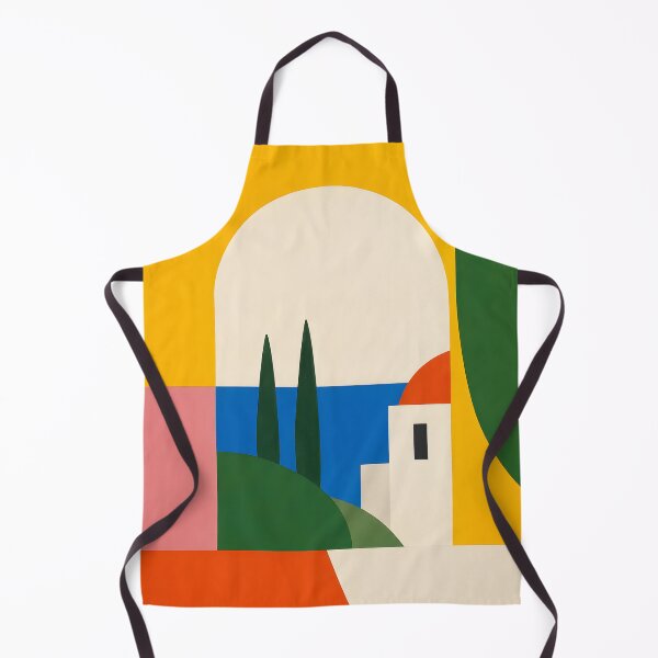 Item preview, Mediterranean Coastal Village – Colorful Geometric Landscape designed and sold by GutyzDesignsES.