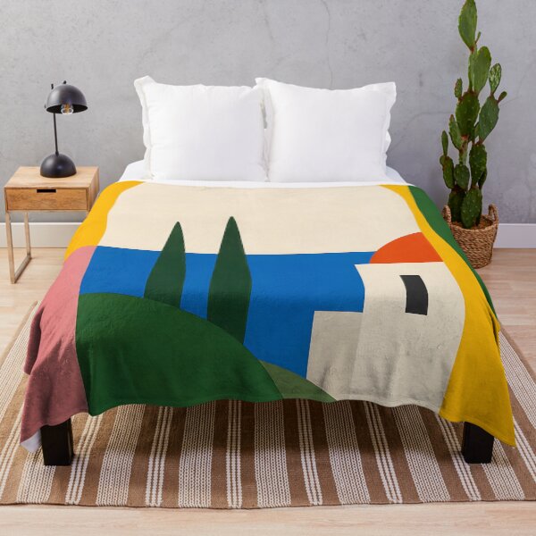 Item preview, Mediterranean Coastal Village – Colorful Geometric Landscape designed and sold by GutyzDesignsES.