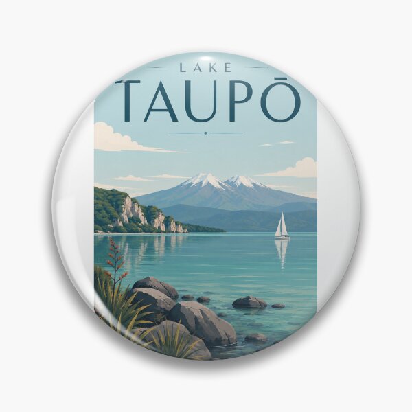 Item preview, Lake Taupō New Zealand with Tongariro Volcanic Mountains designed and sold by Aryabek.