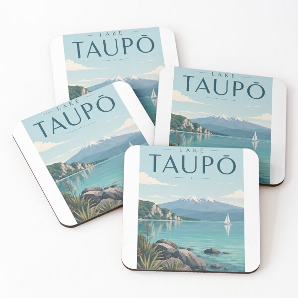 Item preview, Lake Taupō New Zealand with Tongariro Volcanic Mountains designed and sold by Aryabek.