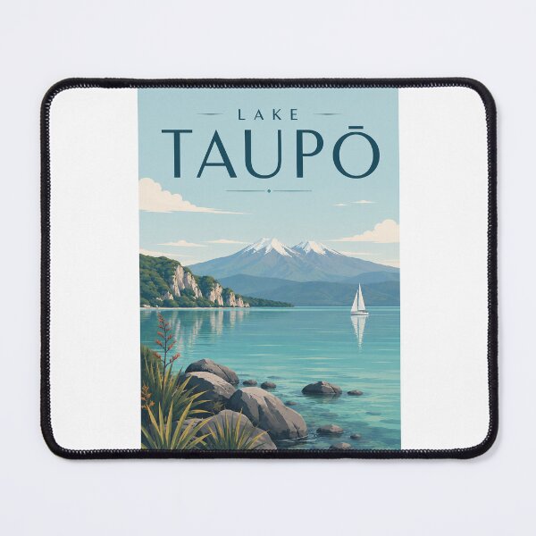 Item preview, Lake Taupō New Zealand with Tongariro Volcanic Mountains designed and sold by Aryabek.
