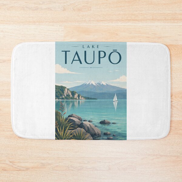 Item preview, Lake Taupō New Zealand with Tongariro Volcanic Mountains designed and sold by Aryabek.