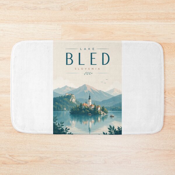 Item preview, Lake Bled Slovenia with Bled Island and Julian Alps designed and sold by Aryabek.