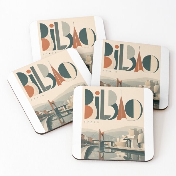 Item preview, Bilbao Spain with Guggenheim Museum and La Salve Bridge designed and sold by Aryabek.