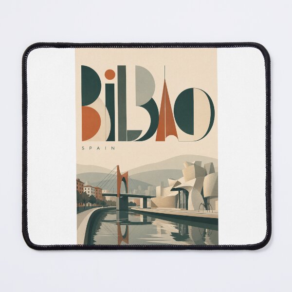 Item preview, Bilbao Spain with Guggenheim Museum and La Salve Bridge designed and sold by Aryabek.