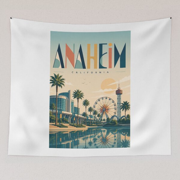 Item preview, Anaheim, California, con Disneyland Resort y lugares emblemáticos del Condado de Orange. designed and sold by Aryabek.