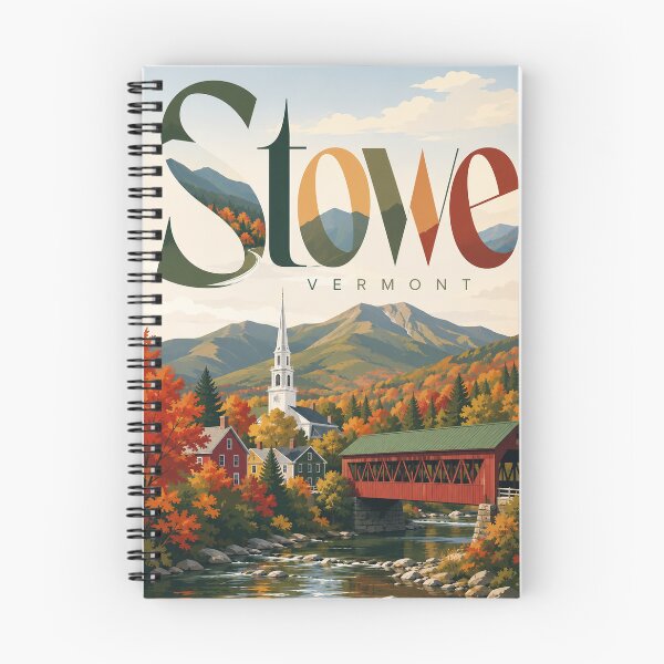 Item preview, Stowe Vermont with Green Mountains and New England Autumn designed and sold by Aryabek.