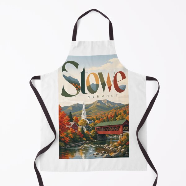Item preview, Stowe Vermont with Green Mountains and New England Autumn designed and sold by Aryabek.