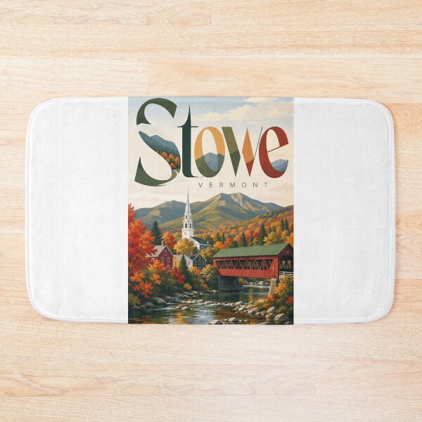 Item preview, Stowe Vermont with Green Mountains and New England Autumn designed and sold by Aryabek.