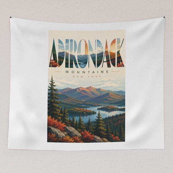 Item preview, Adirondack Mountains New York with Lakes and High Peaks designed and sold by Aryabek.