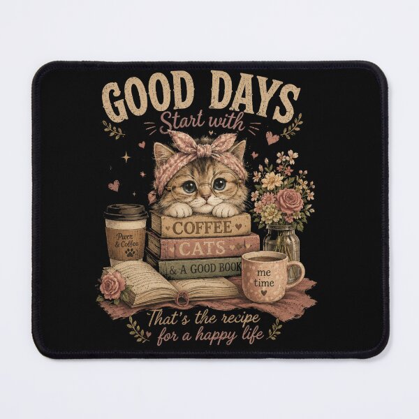 Item preview, Good Days Start With Coffee Cats & A Good Book designed and sold by GenZFashion000.