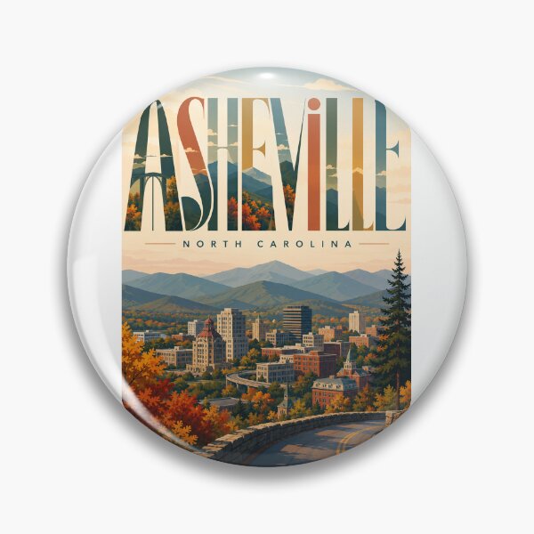 Item preview, Asheville North Carolina with Blue Ridge Mountains and Autumn Skyline designed and sold by Aryabek.